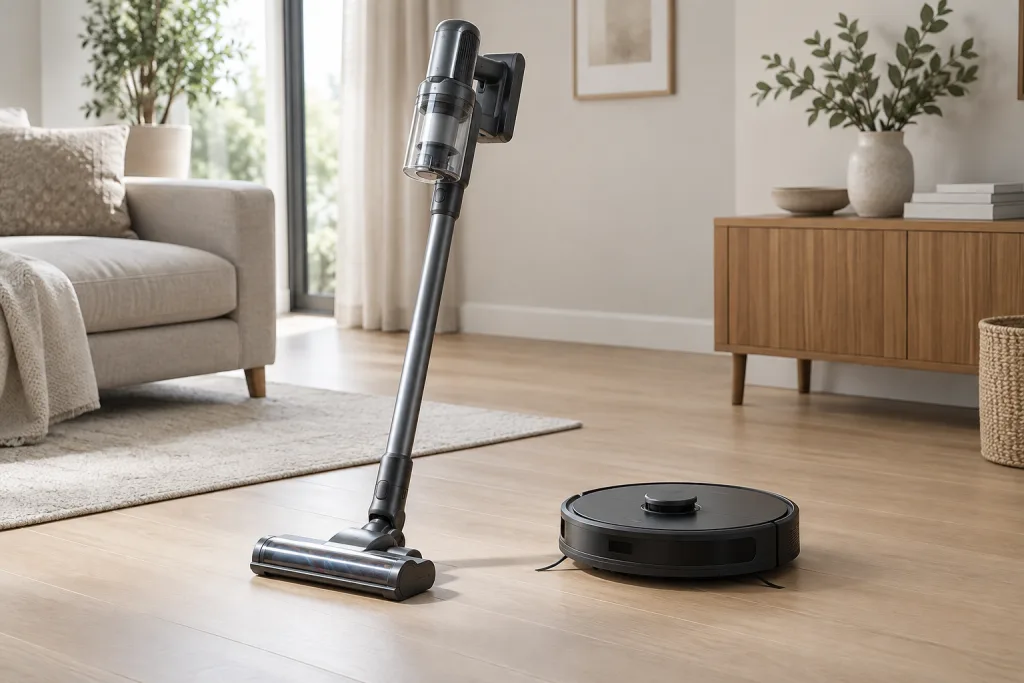 Aspirateur balai et robot aspirateur