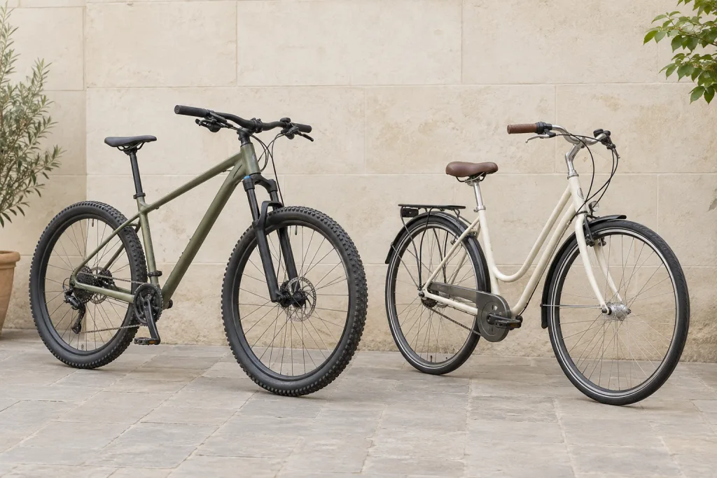 Vélo tout terrain et vélo de ville